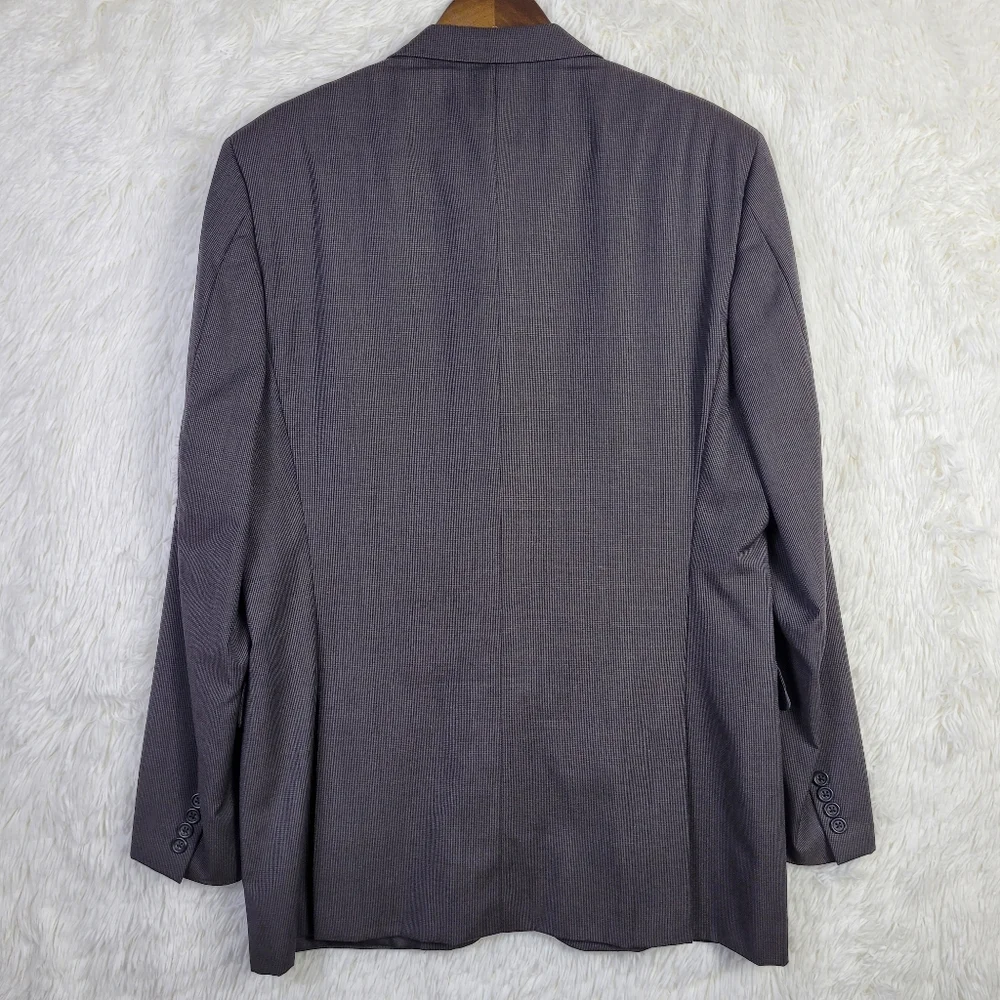42L Burberry London Dark Brown Houndstooth Wool Blazer‎ Luxury Y2K 90s